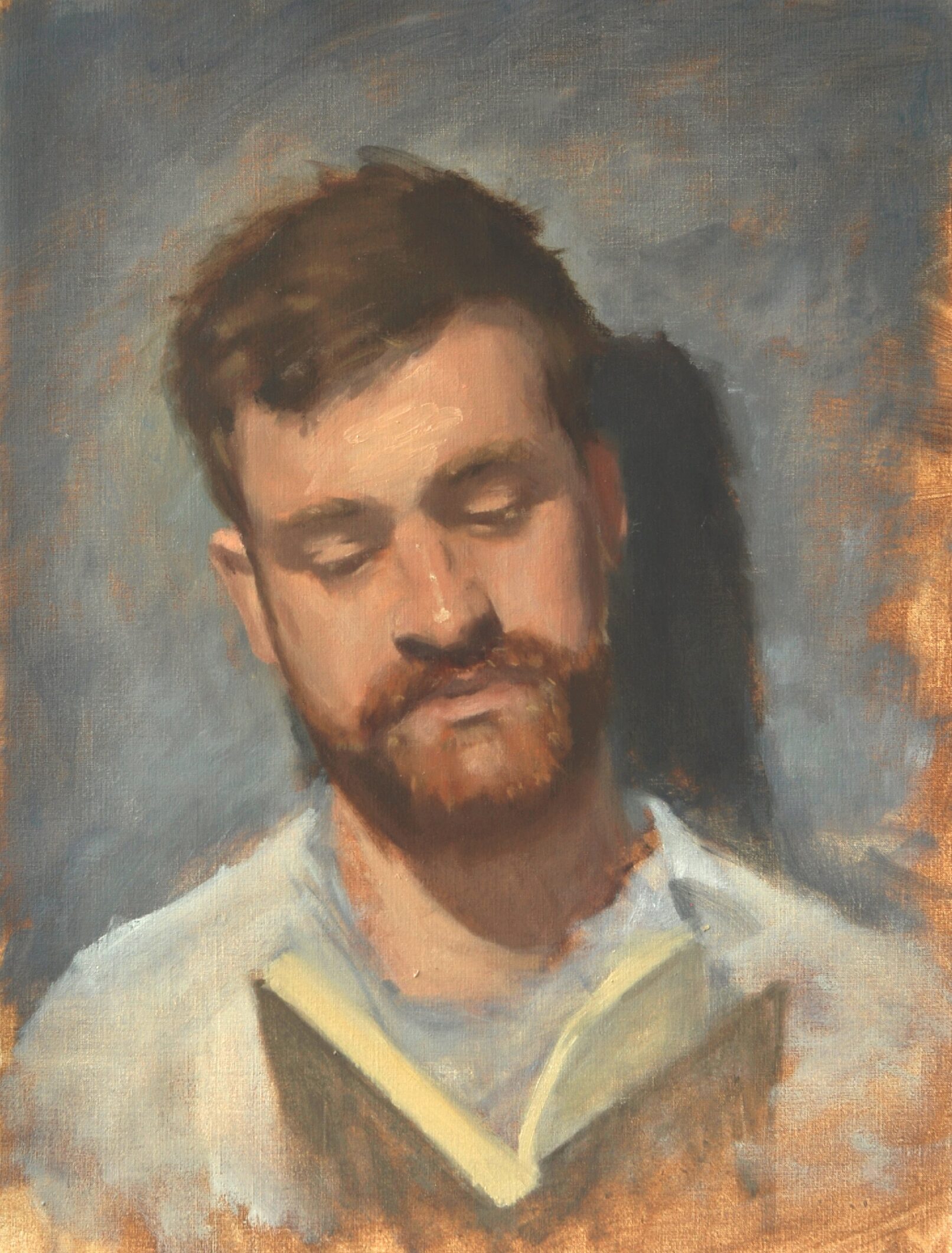 painting of a man read